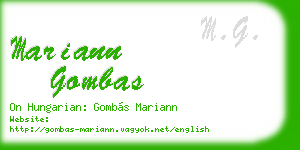mariann gombas business card